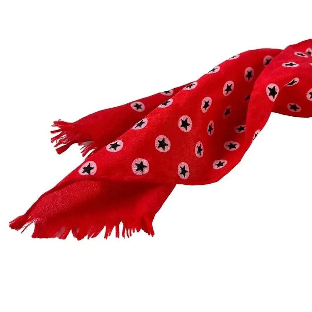Echo Womens Red White Blue Star Print Scarf Head Wrap Lightweight 50